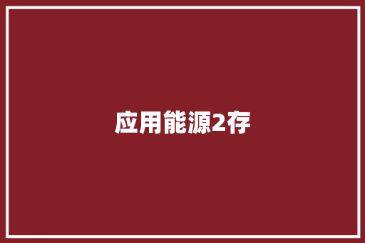 应用能源2存