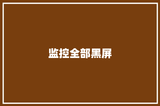 监控全部黑屏