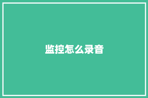 监控怎么录音,拾音器是干什么用的。