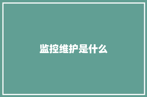 监控维护是什么,维护和塑造国家安全ppt。