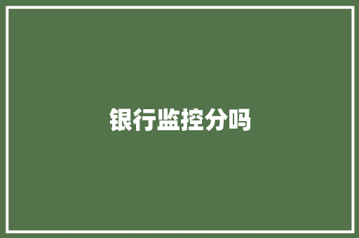 银行监控分吗,银行利息2024最新利率。