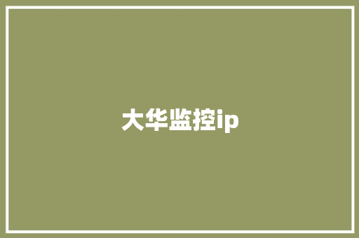 大华监控ip,大华股份。