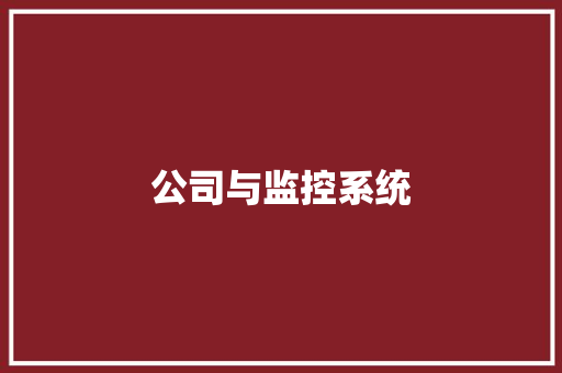 公司与监控系统