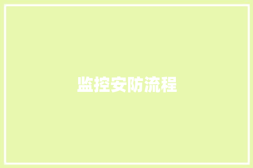 监控安防流程 监控安防流程 人工智能