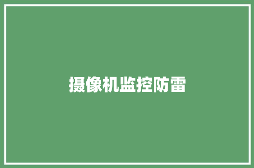 摄像机监控防雷,防雷检测第三方公司。