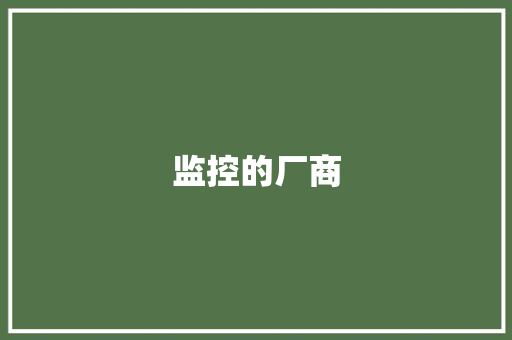 监控的厂商,海康威视。