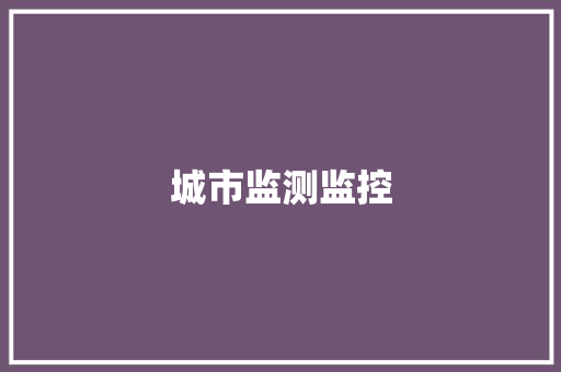 城市监测监控
