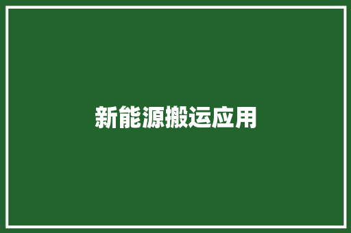 新能源搬运应用 新能源搬运应用 人工智能