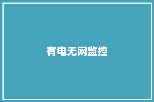 有电无网监控