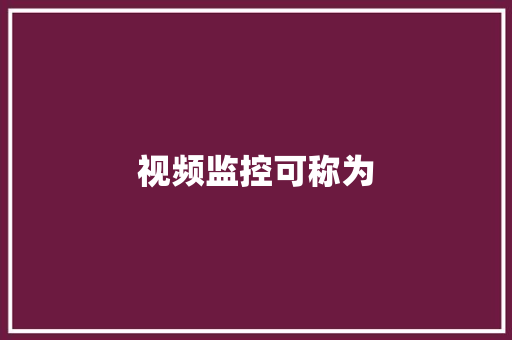 视频监控可称为,认知是什么意思。