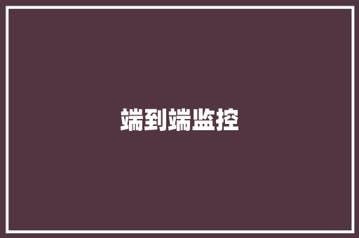 端到端监控