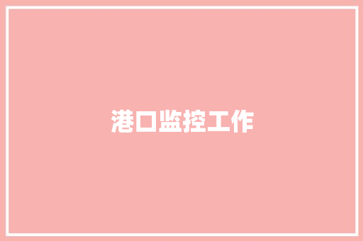 港口监控工作