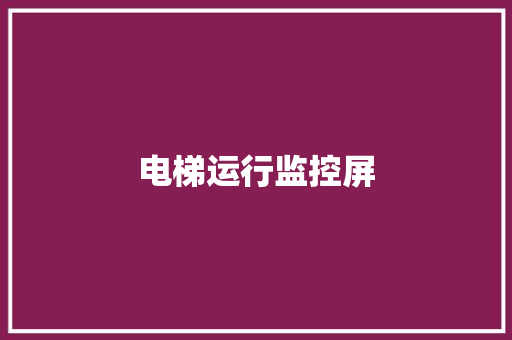 电梯运行监控屏