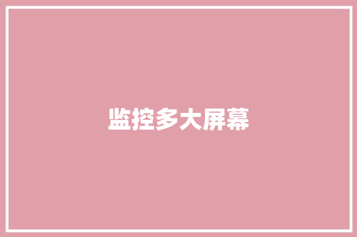 监控多大屏幕