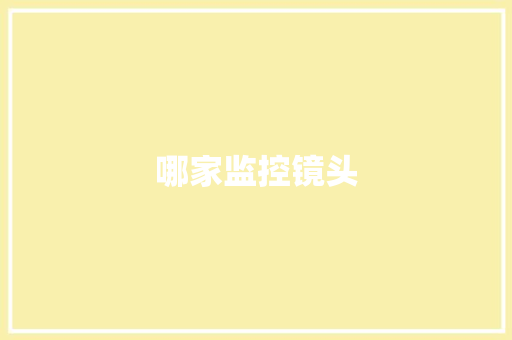 哪家监控镜头