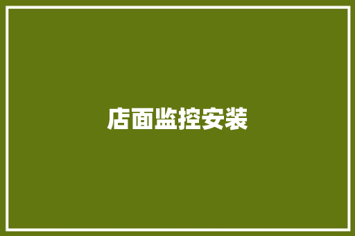 店面监控安装,摄像头监控哪个品牌好。