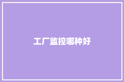 工厂监控哪种好
