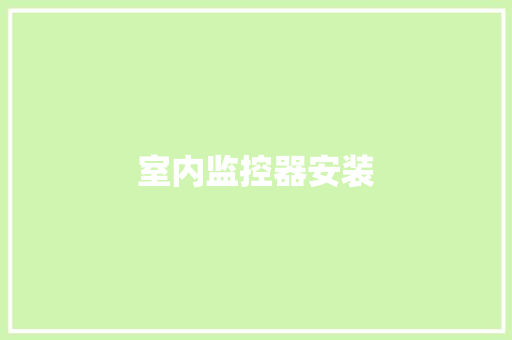 室内监控器安装