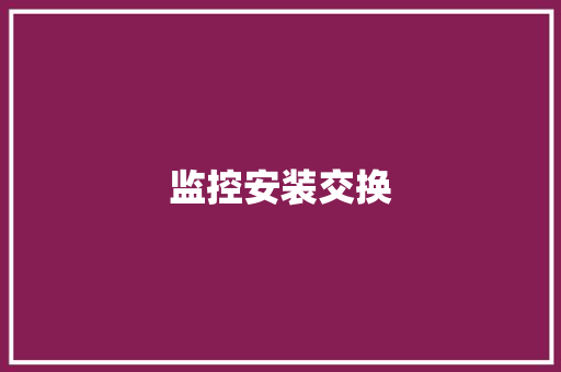 监控安装交换