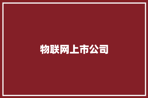 物联网上市公司
