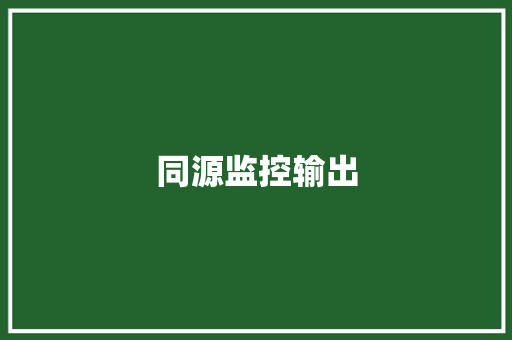 同源监控输出