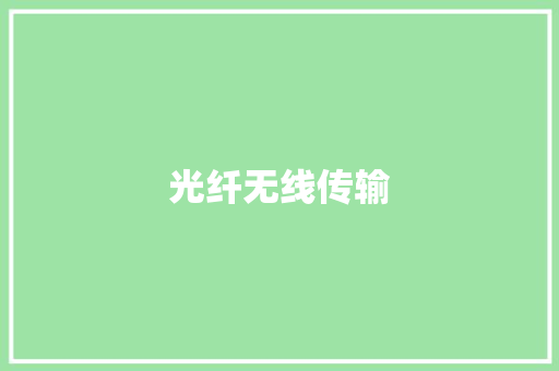 光纤无线传输