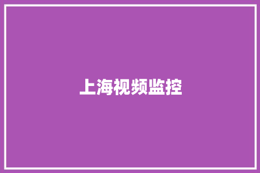 上海视频监控 上海视频监控 智能家居