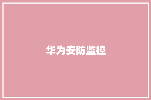 华为安防监控
