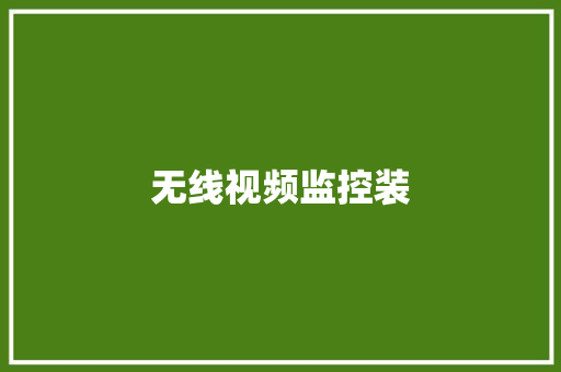 无线视频监控装 无线视频监控装 智能家居