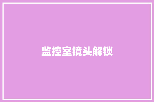 监控室镜头解锁
