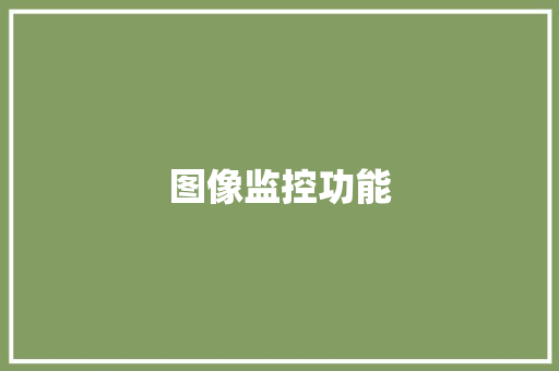 图像监控功能,监控供应商。