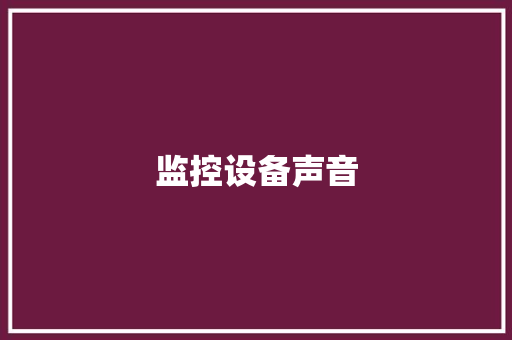 监控设备声音