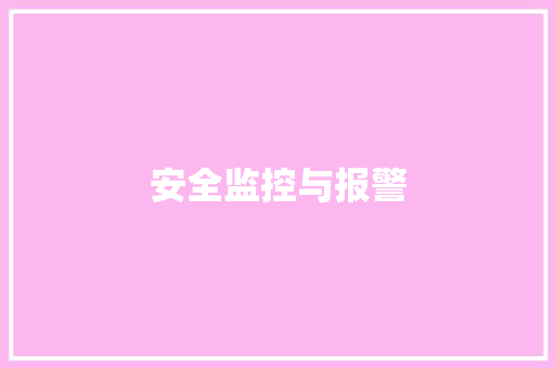 安全监控与报警