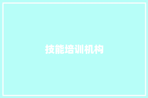 技能培训机构 技能培训机构 人工智能