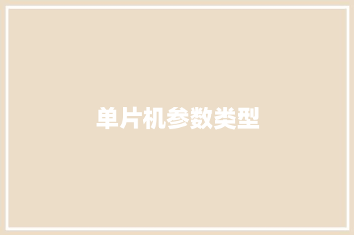 单片机参数类型