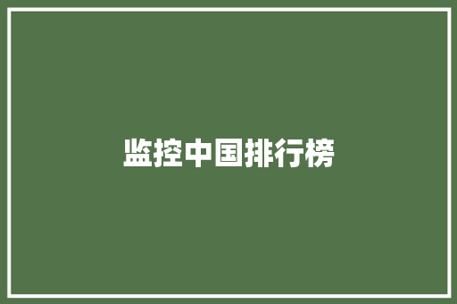 监控中国排行榜,海康威视。