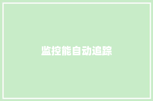 监控能自动追踪