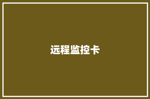 远程监控卡