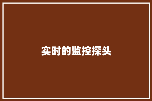 实时的监控探头