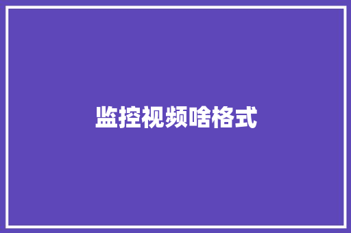 监控视频啥格式,视频剪辑培训班。