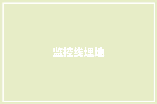监控线埋地