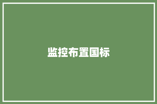 监控布置国标 监控布置国标 人工智能