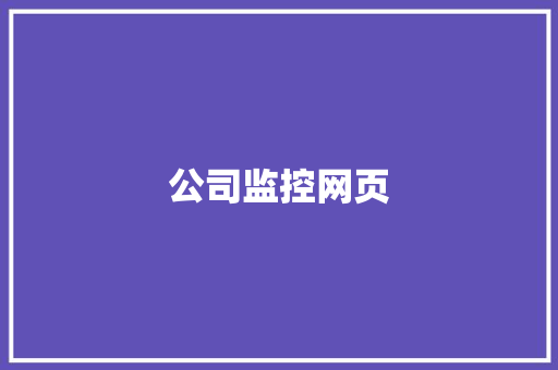 公司监控网页