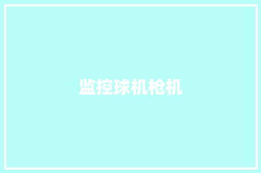 监控球机枪机