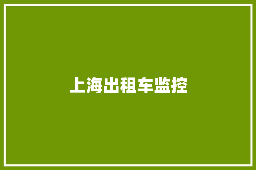 上海出租车监控,监控供应商。