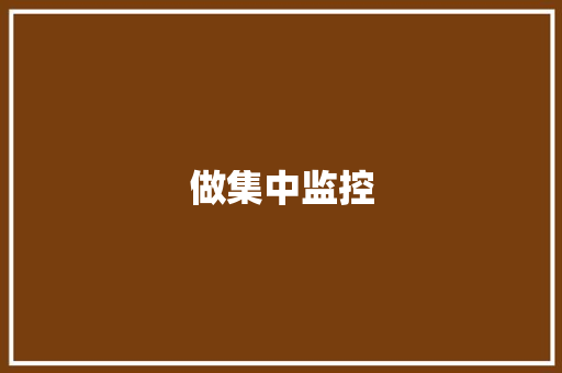 做集中监控