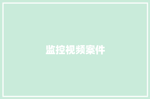监控视频案件