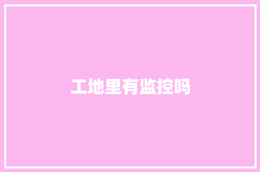 工地里有监控吗