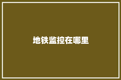 地铁监控在哪里