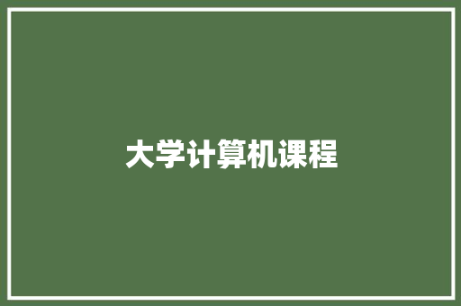大学计算机课程